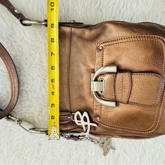 B. Makowsky Metallic Brown Genuine Leather Small Shoulder/Crossbody Bag 10”x9” - Picture 9 of 16